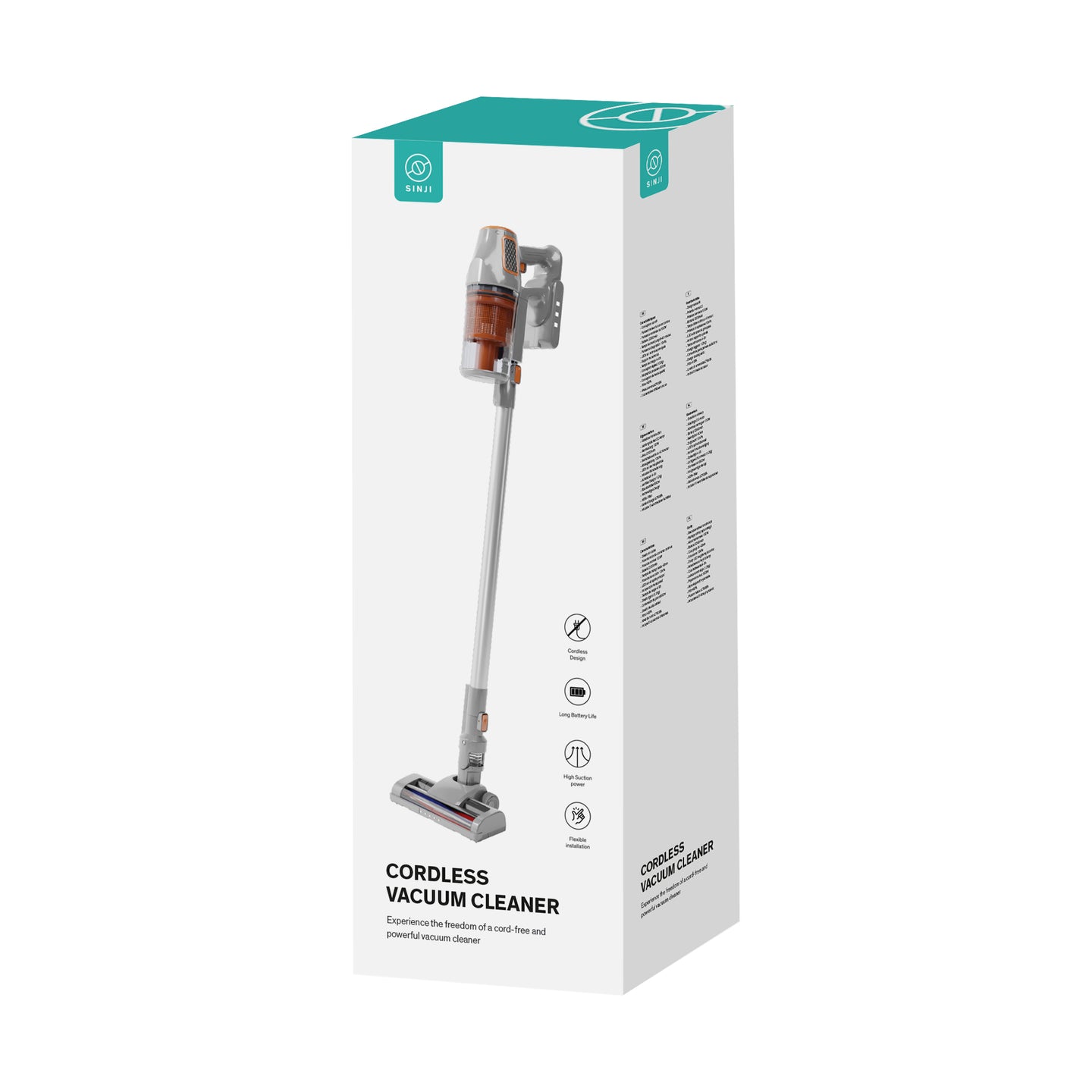 Sinji Cordless Vacuum Silver/Orange