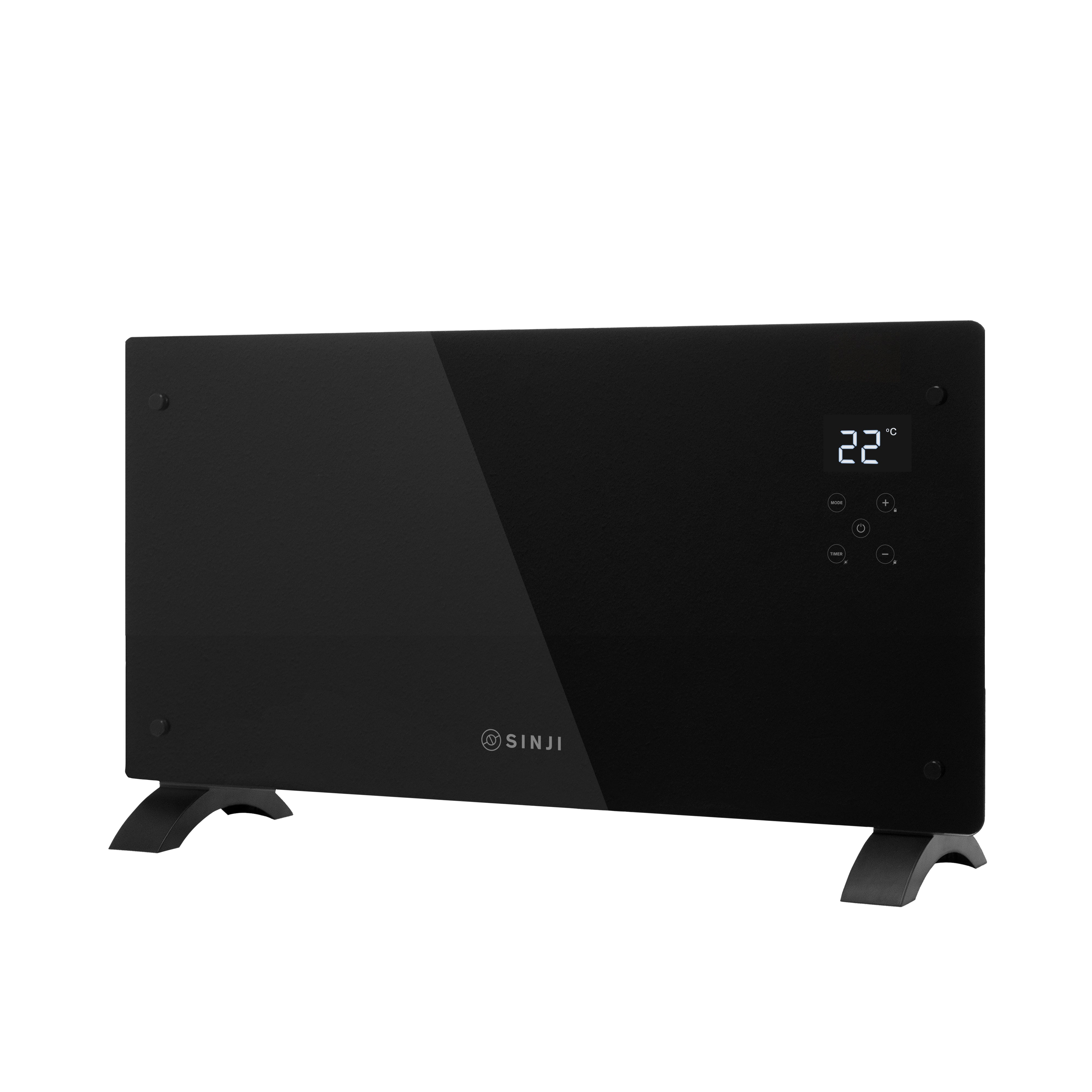 Sinji Smart Glass Panel Heater 1500w Black