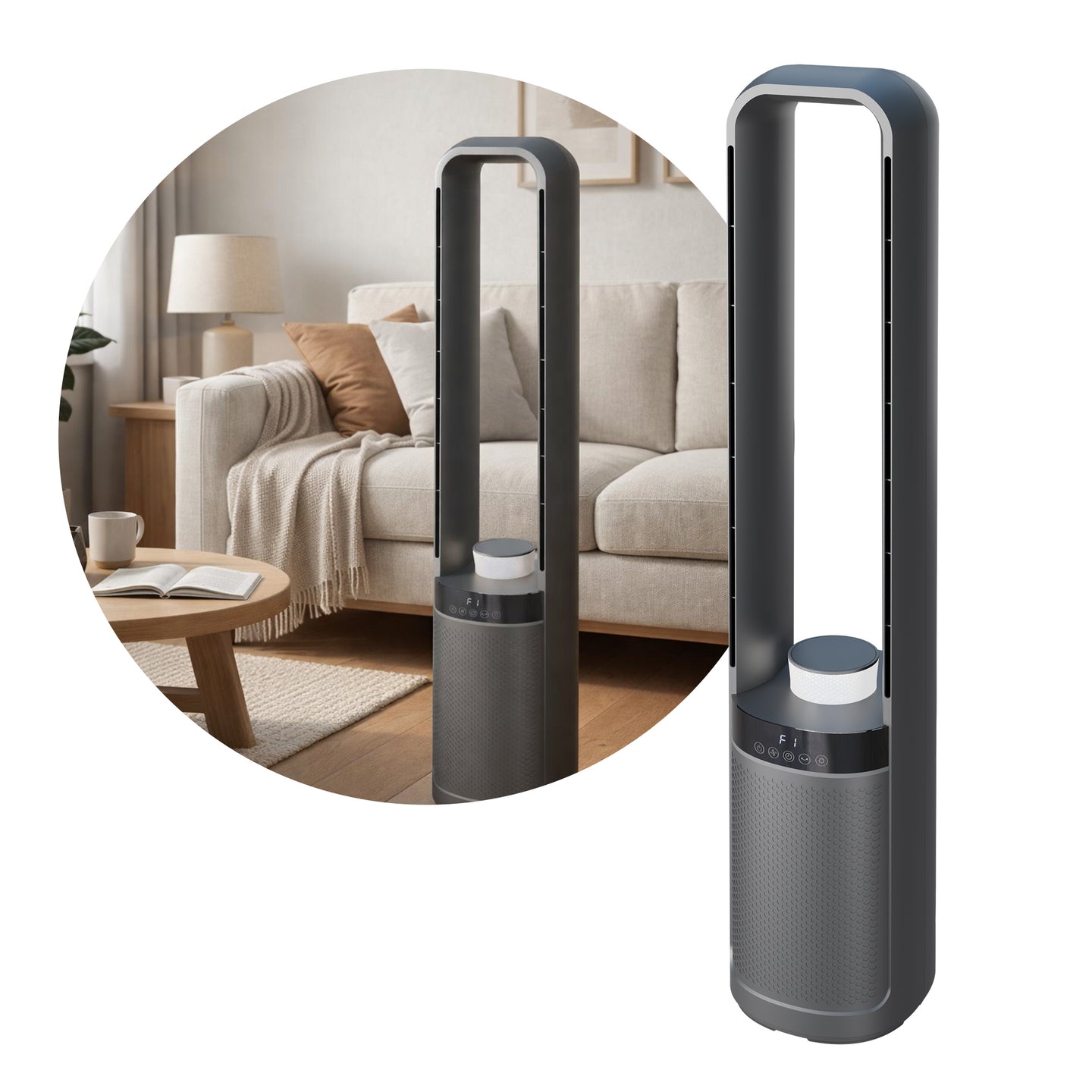 Sinji Hot and Cold Bladeless Fan with LED