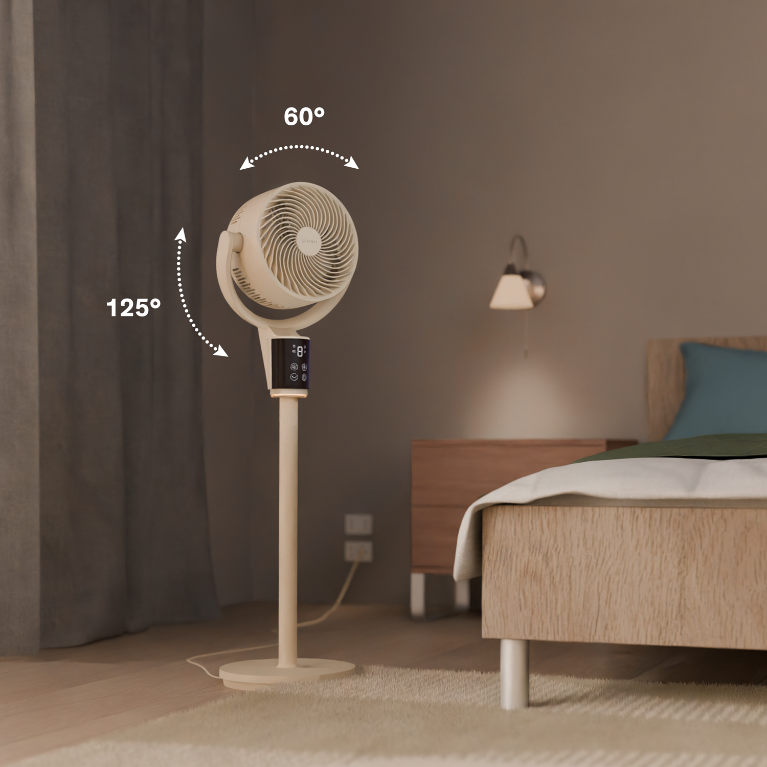 Sinji 3D Standing Fan - Beige
