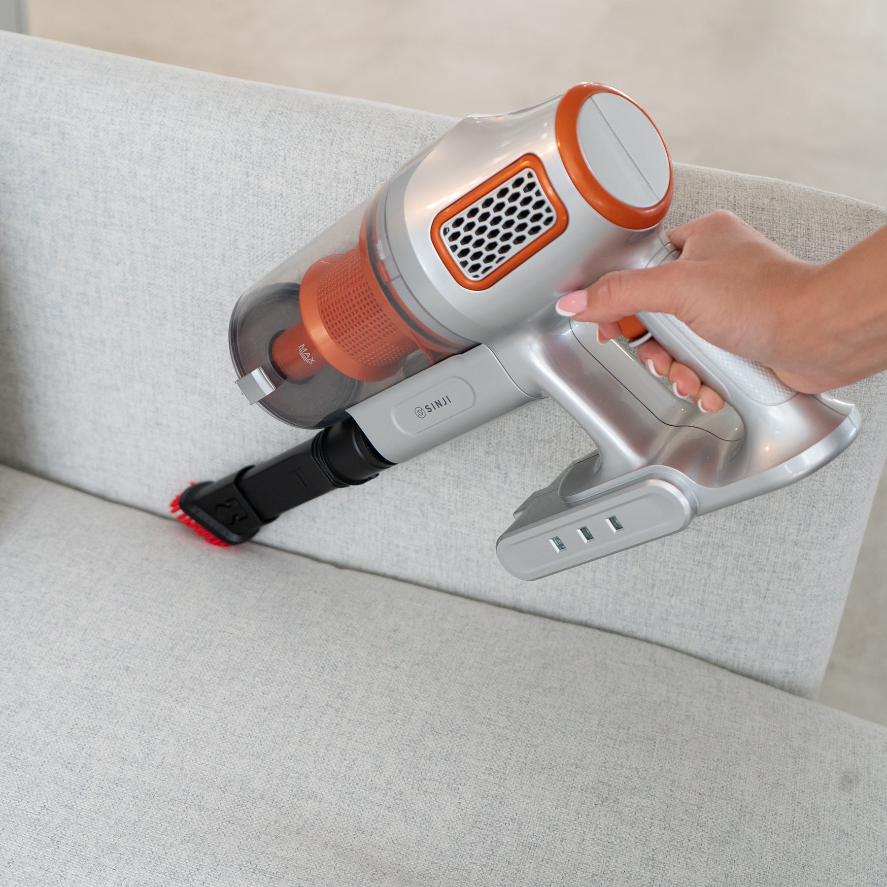 Sinji Cordless Vacuum Silver/Orange