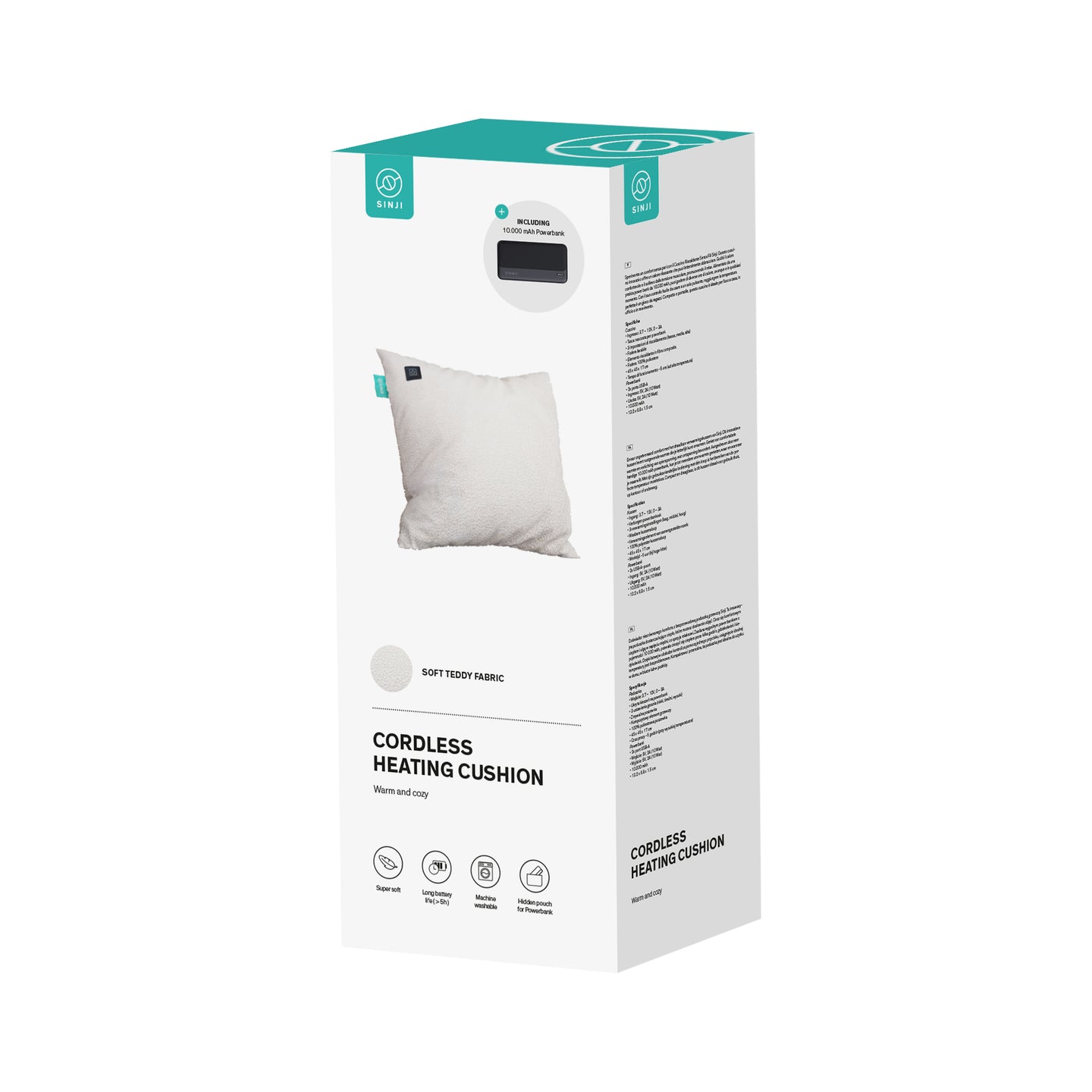 Sinji Cordless Heating Cushion Fleece - Grey