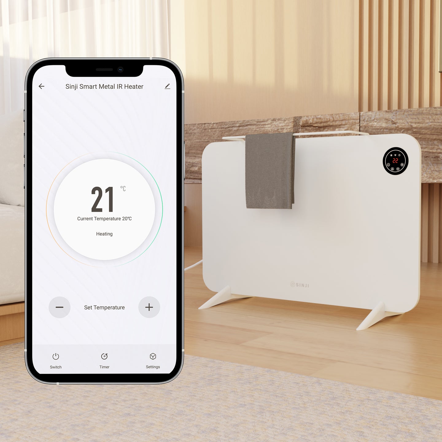 Sinji Smart Metal IR Heater with Display