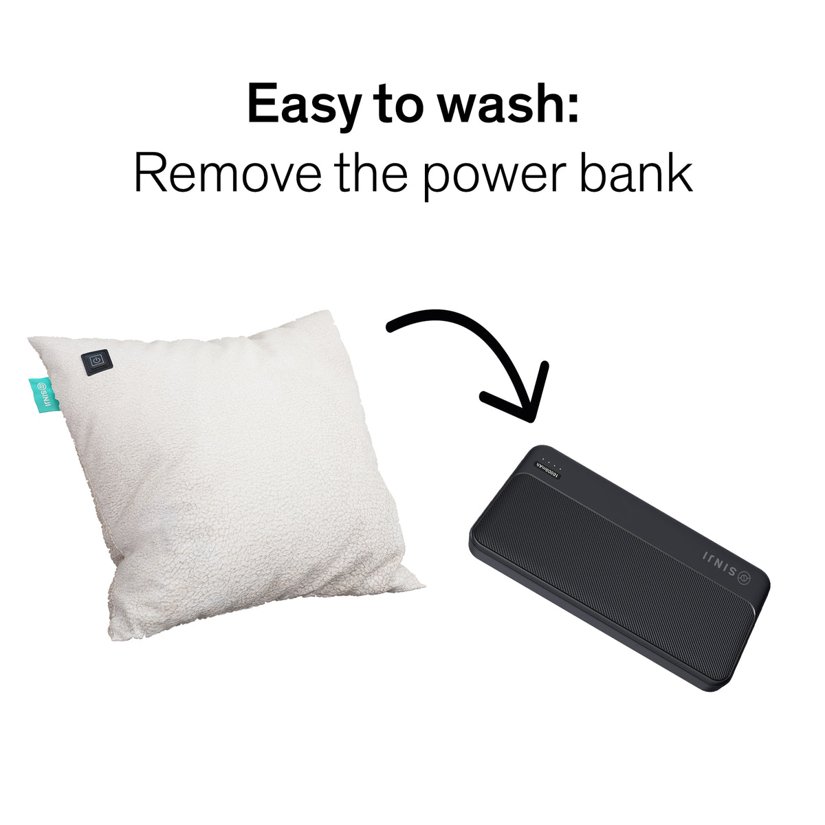 Sinji Cordless Heating Cushion Fleece - Grey